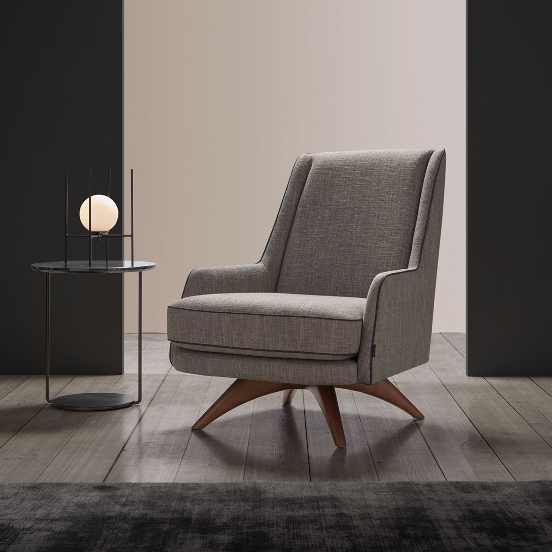 BLOM butaca giratoria base madera - Mobiliario Beltá Frajumar