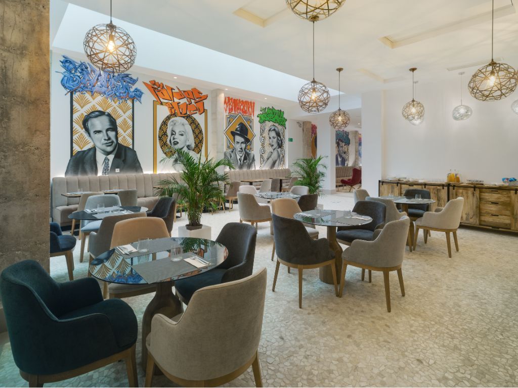 Hôtel Dormir De Cine Alicante - Mobilier pour restaurants d'hôtels - Projets contractuels Frajumar